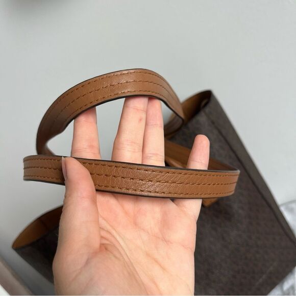 MICHAEL KORS Brown Signature North South Jet Set Voyager Tote laptop Work Bag - Picture 6 of 11